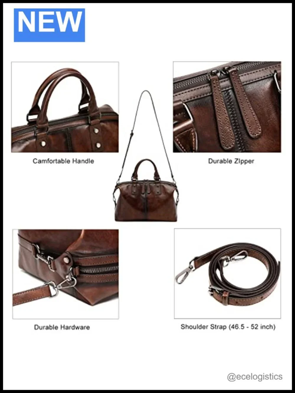 Genuine Leather Satchel Tote Crossbody Shoulder Bag